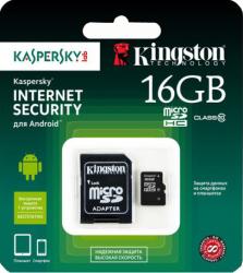 Фото флеш-карты Kingston MicroSDHC 16GB Class 10 + SD adapter SDC10/16GB-KL