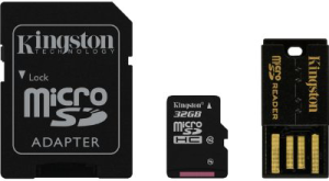 Фото флеш-карты Kingston MicroSDHC 32GB Class 10 + USB-reader