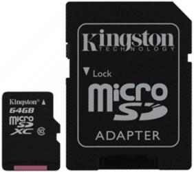 Фото флеш-карты Kingston MicroSD 64GB Class 10 + SD адаптер