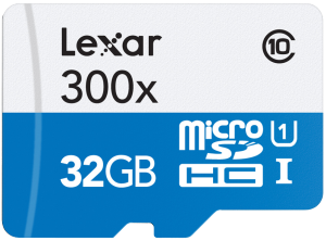 Фото флеш-карты Lexar MicroSDHC 32GB UHS-I High-Performance 300X + SD adapter