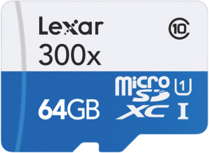 Фото флеш-карты Lexar MicroSDXC 64GB UHS-I High Speed 300X + SD adapter