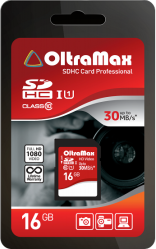 Фото флеш-карты OltraMax MicroSDHC 16GB Class 10 USH-1 30 Мб/с + SD adapter