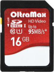 Фото флеш-карты OltraMax SD SDHC 16GB Class 10 UHS-1 95 Мб/с