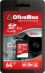 Фото флеш-карты OltraMax SD SDXC 64GB Class 10 UHS-1 80 Мб/с