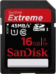 Фото флеш-карты SanDisk Extreme SDHC 16GB 45MB/s CL1