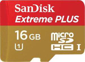 Фото флеш-карты SanDisk MicroSDHC 16GB Class 10 Extreme PLUS + SD адаптер