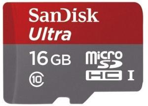 Фото флеш-карты SanDisk MicroSDHC 16Gb Class10 SDSDQUAN-016G-G4A + SD Adapter