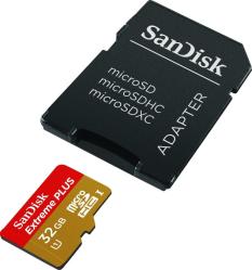 Фото флеш-карты SanDisk MicroSDHC 32GB Class 10 Extreme PLUS + SD адаптер