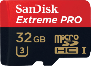 Фото флеш-карты SanDisk MicroSDHC 32GB Class 10 Extreme PRO UHS-I + SD адаптер