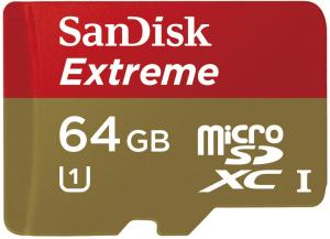 Фото флеш-карты SanDisk MicroSDXC 64GB Class 10 Extreme UHS-I + SD адаптер