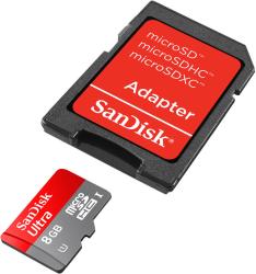 Фото флеш-карты SanDisk MicroSDHC 8GB Class10 SDSDQUIN-008G-G4 + SD Adapter