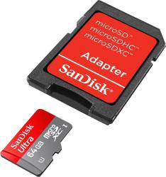Фото флеш-карты SanDisk MicroSDXC 64GB Class 10 Ultra Android + SD адаптер
