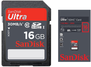 Фото флеш-карты SanDisk SD SDHC 16Gb Class10 Ultra UHS-I 30Mb/s