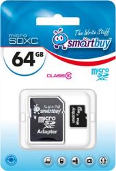 Фото флеш-карты SmartBuy MicroSDXC 64GB Class 10 + SD adapter
