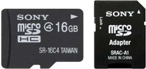 Фото флеш-карты Sony MicroSDHC 16GB Class 4 + SD адаптер