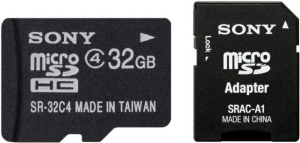 Фото флеш-карты Sony MicroSDHC 32GB Class 4 + SD адаптер