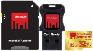 Фото флеш-карты Strontium MicroSD 32GB Class 10 Nitro Plus + SD adapter