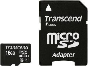 Фото флеш-карты Transcend MicroSDHC 16GB Class 10 TS16GUSDU1 + SD adapter