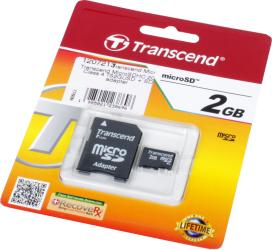 Фото флеш-карты Transcend MicroSDHC 2GB Class 4 TS2GUSD + SD adapter
