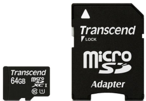 Фото флеш-карты Transcend MicroSDHC 64GB Class 10 UHS-I 45Mb/s + SD adapter