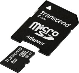 Фото флеш-карты Transcend MicroSDHC 8GB Class 10 + SD адаптер TS8GUSDU1