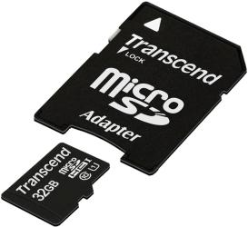 Фото флеш-карты Transcend MicroSDHC 32GB Class 10 UHS-I + SD adapter