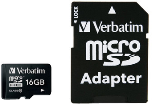 Фото флеш-карты Verbatim MicroSDHC 16GB Class 10 + SD адаптер