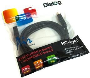 Фото шнура HDMI-micro HDMI Dialog HC-A1218 1.8 м