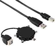 Фото кабеля USB 2.0 A-B + адаптер USB B (f)-5miniUSB (m) HAMA H-74218