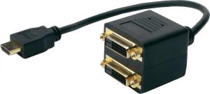 Фото адаптера HDMI 19M-2xDVI-D 25F Espada EHDMIM2xDVIF25 0.25 м