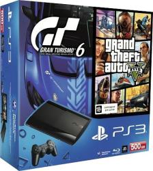 Фото игровой приставки Sony PS3 Super Slim 500 GB Premium + Gran Turismo 6 + GTA V