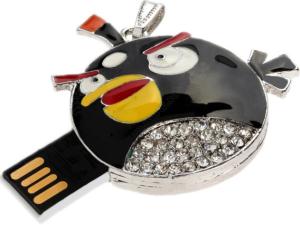 Фото флэш-диска Angry Birds Чёрная птица Бомб со стразами YC-124 8GB