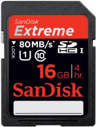 Фото флеш-карты SanDisk SD SDHC 16GB Class 10 Extreme UHS-1 80MB/s
