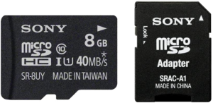 Фото флеш-карты Sony MicroSDHC 8GB Class 10 UHS-I + SD адаптер
