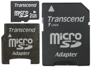 Фото флеш-карты Transcend MicroSD 2GB TS2GUSD-2 + 2 adapter