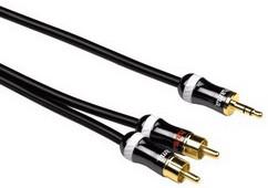 Фото Кабель HAMA 2RCA(M)-Jack 3.5(M) 0.75 м