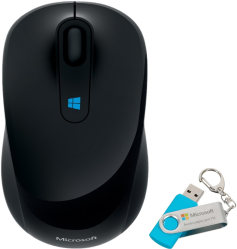 Фото оптической компьютерной мышки Microsoft Sculpt Mobile Mouse USB + флешка Microsoft 8GB