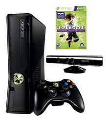 Фото игровой консоли Microsoft Xbox 360 Slim 4GB с KINECT + Your Shape 2012