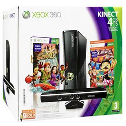 Фото игровой консоли Microsoft Xbox 360 Slim 4GB с KINECT + 3M Xbox Live + Carnival Games