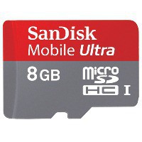 Фото флеш-карты SanDisk MicroSDHC 8GB Mobile Ultra 200X + SD adapter