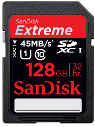 Фото флеш-карты SanDisk SD SDXC 128GB Class 10 Extreme HD Video