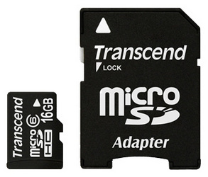 Фото флеш-карты Transcend MicroSDHC 16GB Class 6 + SD adapter TS16GUSDHC6