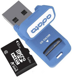 Фото флеш-карты ADATA MicroSDHC 16GB Class 6 + USB Reader