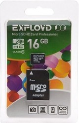 Фото флеш-карты EXPLOYD MicroSDHC 16GB Class 4 + SD adapter