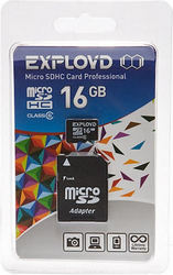 Фото флеш-карты EXPLOYD MicroSDHC 16GB Class 6 + SD adapter