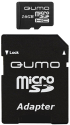 Фото флеш-карты Qumo MicroSDHC 16GB Class 6 + SD adapter