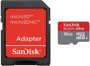 Фото флеш-карты SanDisk MicroSDHC 16GB Class 6 + SD adapter