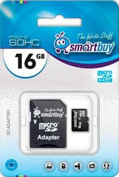 Фото флеш-карты SmartBuy MicroSDHC 16GB Class 4 + SD adapter