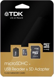 Фото флеш-карты TDK MicroSDHC 16GB Class 4 + SD adapter
