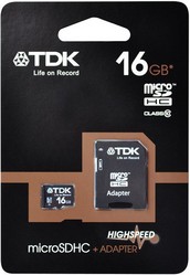 Фото флеш-карты TDK MicroSDHC 16GB Class 10 + SD adapter